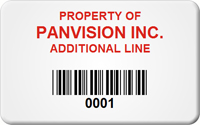 Asset Label, Property of Company Name with Barcode
