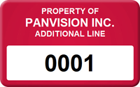 Asset Label, Property of Company Name with Numbering