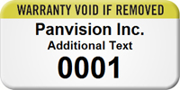 Numbered Warranty Void If Removed Custom Assset Tag
