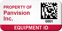 Customizable Property Name 2D Bar code Asset Tag