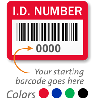 ID Number Labels Choose Starting Barcode Numbering