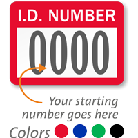 ID Number  Prenumbered Labels (Pack of 1000)