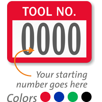 TOOL NO. Label numbering pack of 1000