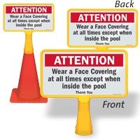 Attention Wear A Face Covering At All Times ConeBoss Sign