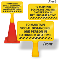 Choose Number of Person In Bathroom Social Distancing ConeBoss Sign