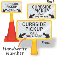 Curbside Pickup Write On Double Sided Coneboss Sign