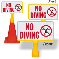 NO Diving ConeBoss Pool Sign