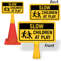 Slow Children At Play ConeBoss Sign