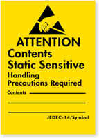 Attention Contents Static Sensitive Label