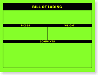 Bill of Lading (green)