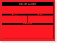 Bill of Lading Label