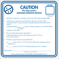Caution Moisture Sensitive Devices Label