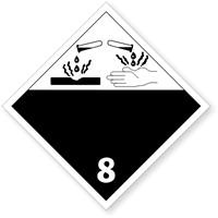 International Class 8 Corrosive Placard