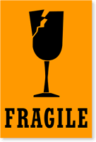 Fragile Cracked Wine Glass Label