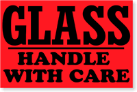 Glass Handle Care Fluorescent Label