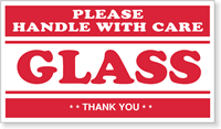 Glass Please Handle Care Label