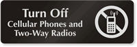 Turn off Cellular Phones Radios Sign