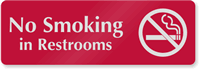 No Smoking in Restrooms Sign with Symbol for Door