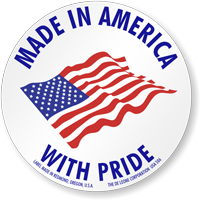 Made In America Flag Label