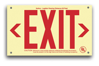 EXIT Sign, 6 in. letters in red.