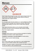 Mercury Danger Medium GHS Chemical Label