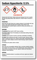 Sodium Hypochlorite 12.5% Chemical GHS Label 7.75in. x 4.75in.
