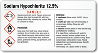 Sodium Hypochlorite 12.5% Chemical GHS Label 2in. x 3.75in.