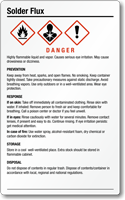 Solder Flux Chemical GHS Label 7.75in. x 4.75in.