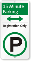 Time Limit Parking Sign with Bidirectional Arrow
