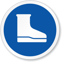Wear Foot Protection Chemical Boots ISO Sign