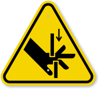 ISO Hand Crush, Moving Parts Symbol Warning Sign