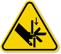 ISO Hand Crush Moving Parts Symbol Warning Sign