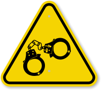 ISO Hand Cuff Symbol Warning Sign