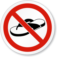 No Open Toed Footwear ISO Sign