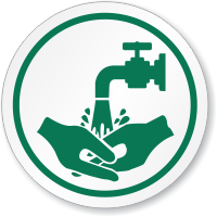 Wash Your Hands Symbol ISO Circle Sign
