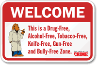 McGruff Drug Alcohol Tobacco Free Sign