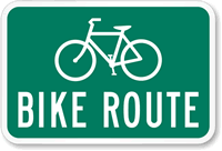 Bike Route With Graphic   Bike Route Sign