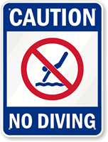 Caution No Diving Pool Sign