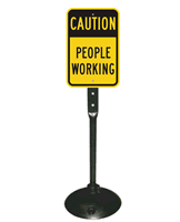 Caution Sign: People Working & Post Kit
