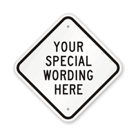 Custom Black Diamond Template Parking Sign