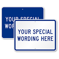 Custom Blue Horizontal Template Parking Sign