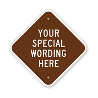 Custom Brown Diamond Template Parking Sign