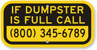 Custom Dumpster Sign