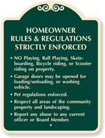 Custom Homeowner Rules And Regulations Sign SignatureSign