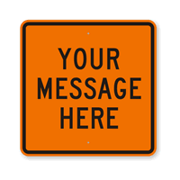 Custom Orange Black Square Template Parking Sign