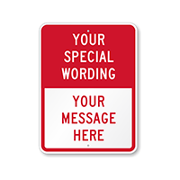 Custom Red Split Template Parking Sign
