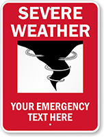 Severe Weather   Shelter Area Custom Sign