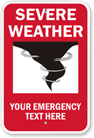 Severe Weather   Shelter Area Custom Sign