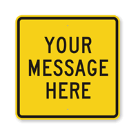 Custom Yellow Black Square Template Parking Sign