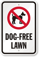 Dog free Lawn (with Graphic) Sign